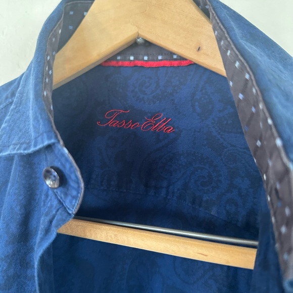 Tasso Elba - Men’s Medium Long Sleeve Dress Shirt - Blue - Used - Picture 3 of 8